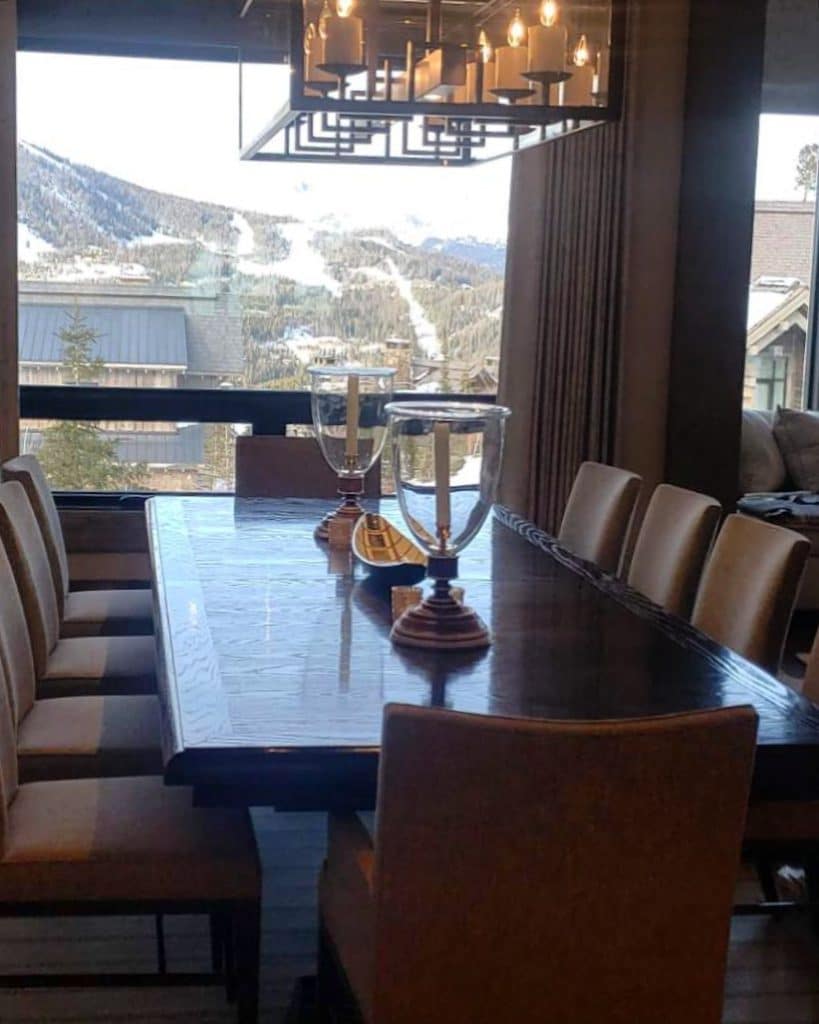 Dining table with a gorgeous view